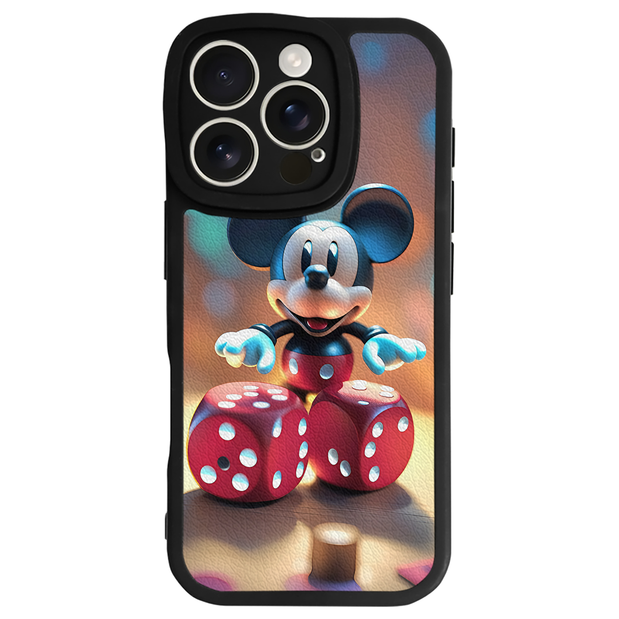 （画像用） ミッキーマウス Mickey Mouse 【iPhone 16シリーズ対応】シリコンスマホケース（レザー調） 材質：シリコン